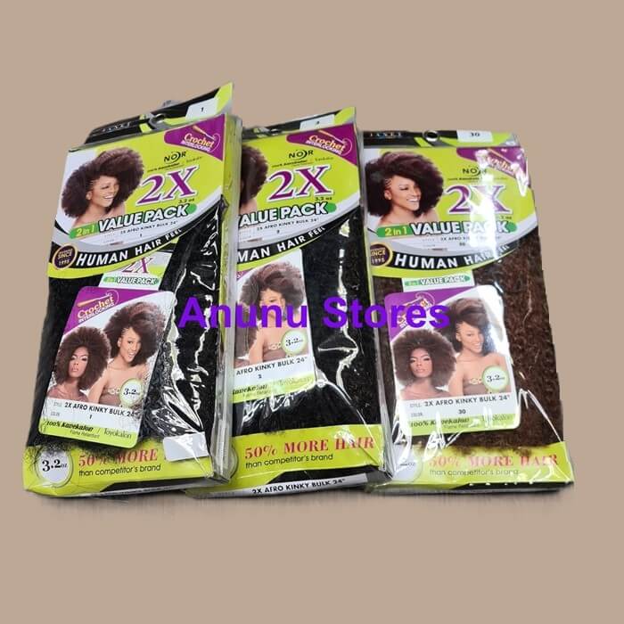 Janet Collection Noir 2x Afro Kinky Bulk 24''